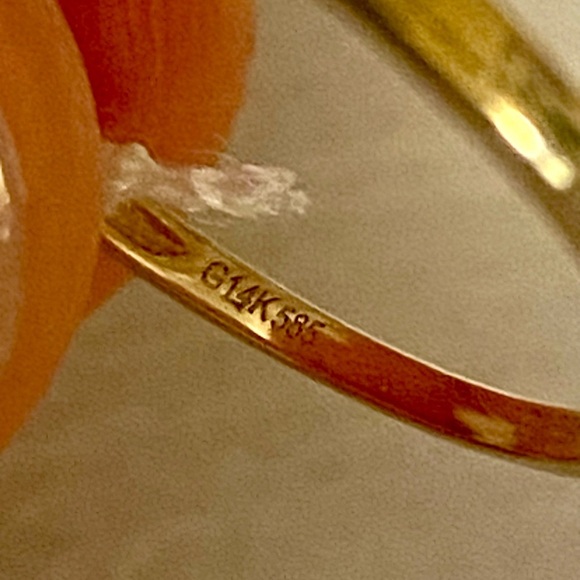 Elegant 14 K Gold Ring ๐ Citrine & Diamonds ๐ Women's Ring - Picture 6 of 6